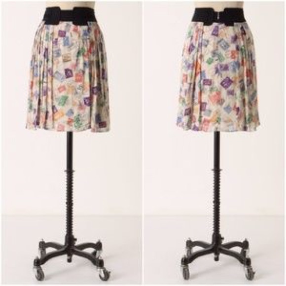 Anthropologie Dresses & Skirts - ANTHRO Edme & Esyllte Air Mail Postage Stamp Skirt
